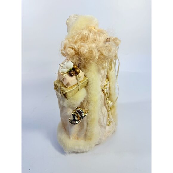 Tree Topper Christmas Santa Porcelain Face Figurine Statue Vintage | Lace Gold - Picture 6 of 15